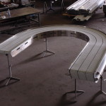 3-lane 180-degree curved table-top conveyor